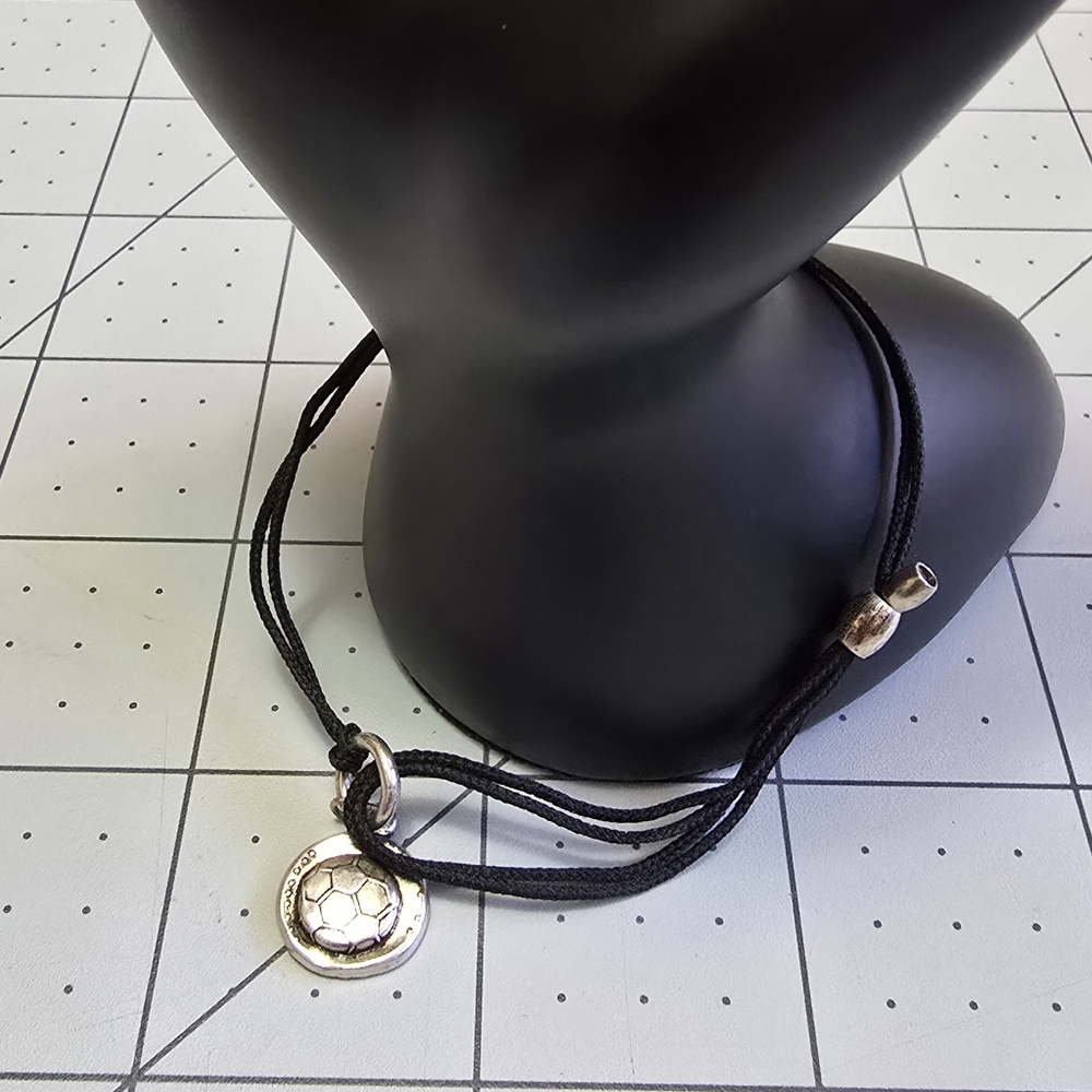 Alex And  Ani Silver Tone Soccer Ball Pendant Necklace